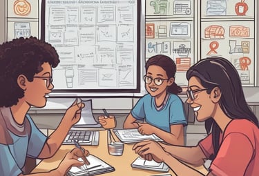 A close-up of a laptop displaying educational content with a cup of coffee beside it.