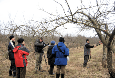 Kalmer Kasvand näitab Eesti Televisiooni saatele uudset õunapuude lõikust juba 2003 aastal