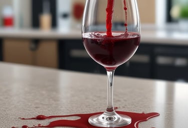 a wine glass with a bottle of wine being poured into a wine glass