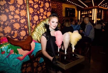 Greeter with a costume at an event