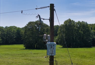Photo of utility pole. 