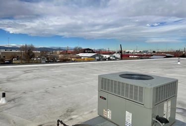 Top of building with air conditioning unit