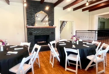 Tables and chairs arrange for a corporate event