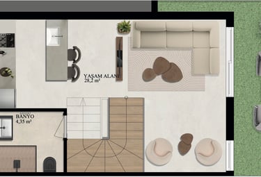 Villa Tip 3 - Bodrum Kat Planı