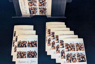 A stack of printed photographs