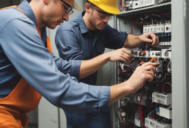 Technicians providing maintenance support on-site.