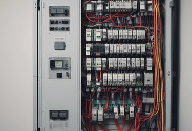 An electrician installing wiring in a home.