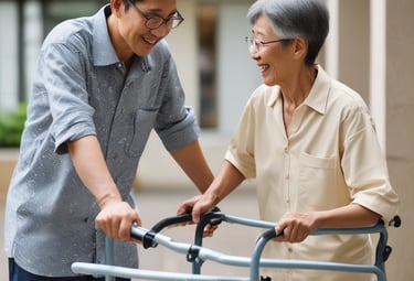 A nurse checking a patient's health at home.