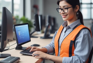 A display screen shows information about ChatGPT, a language model for dialogue optimization. The text includes details on how the model is used in conversational contexts. The background is primarily green, with pink and purple graphic lines on the right side. The OpenAI logo is positioned at the top left.