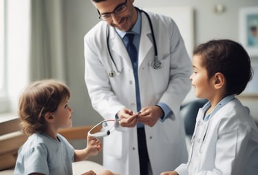 a woman in a mask and a nurse in a mask