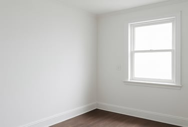 a room with a window and a window