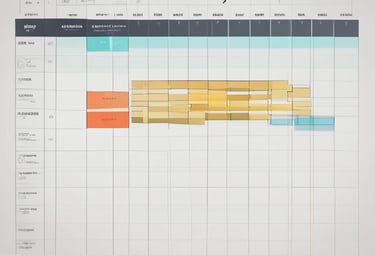 A cityscape with a real estate sign in the foreground, prominently displaying the name and phone number. Surrounding the sign are various buildings with different architectural styles, some with scaffolding and green netting. The scene features a mix of older, worn structures alongside modern glass-fronted buildings. Power lines and construction materials add to the urban complexity.