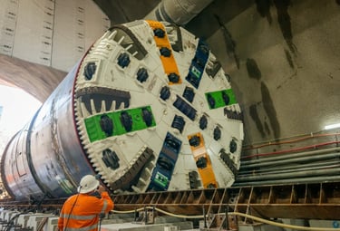 CRR TBM during assembly in Woolloongabba
