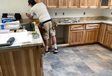 Installing outlets in a kitchen remodel