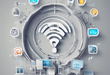 A building with a prominent red and white sign labeled 'SERVICE' against a bright blue sky with some clouds. The structure has a modern, industrial appearance with sleek lines and a clean design. A light fixture is visible on the wall.