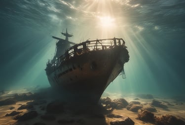 Research team monitoring marine life in turquoise waters using underwater technology.