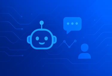 Blue background with robot