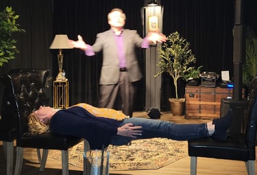 Wi Comedy Hypnotist Nino woman chairs