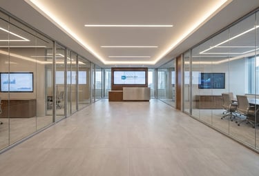 Oficinas de interiores remodeladas limpias