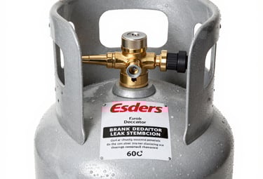 Technician using gas tracer equipment to detect water leaks in a wall.