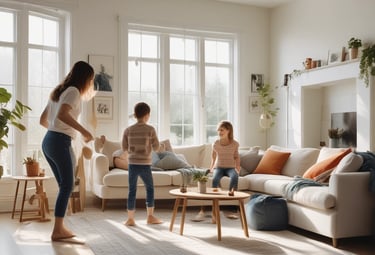 A professional cleaner scrubbing kitchen countertops with focused care.