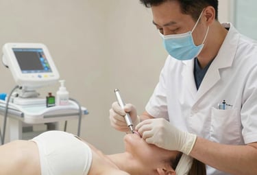 A neurologist examining brain scans on a digital screen in a modern office.