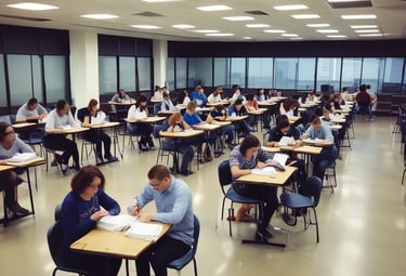 Image of consultants discussing business improvement strategies with corporate clients.