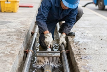 Close-up of a high-resolution camera head being inserted into a pipe for inspection.