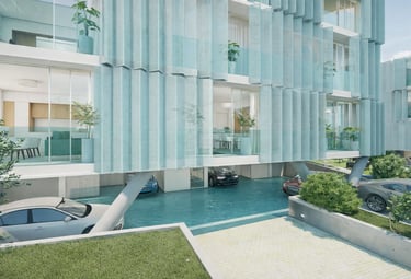 Modern new construction in Zadar - Building 1 featuring contemporary architecture and green surround