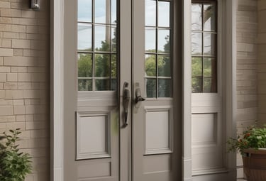 Close-up of newly painted kitchen cabinets with a smooth finish.