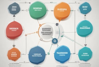 A team meeting in a bright conference room discussing financial strategies.