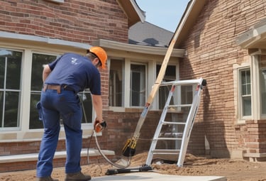 A neatly organized supply closet filled with home maintenance tools and materials.