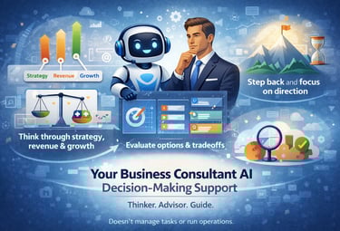 AI system visualizing workflows, bottlenecks, and delegation across business operations dashboard.