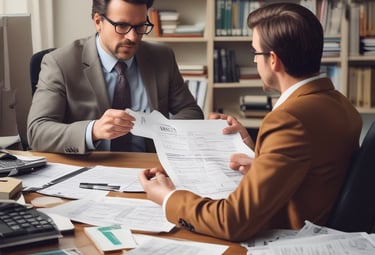A smartphone screen showing the s&v tax service booking app interface.