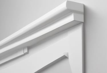 Architectural facade showing EPS window surrounds with a crisp white coating and sharp edges.