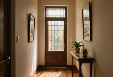 Close-up of a carpenter’s hands shaping wood with traditional tools.