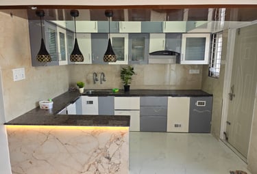 Upvc Kitchen with breakfast counter