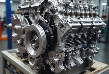 A sleek automatic transmission displayed on a clean workbench with tools nearby.