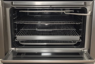 A neat and organized kitchen with labeled storage containers.