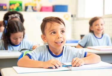 Child receiving educational assessment support in Cheshire primary school
