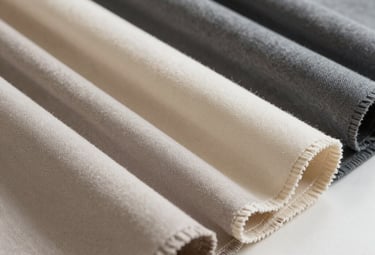 Display of richly embroidered abayas and mukhawar hanging in a serene boutique setting.