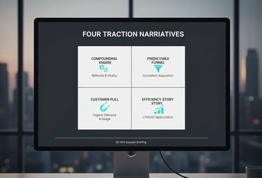 Graphic visualizing the four core traction narratives investors respond to.
