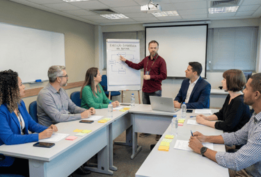 Cleidson Gonçalves em um treinamento sobre Gestão do tempo e produtividade