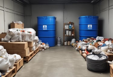 A professional reviewing sanitary documents in an office setting.