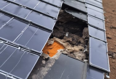 Electric vehicle charging station with a solar panel canopy.