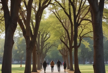 A caregiver helping an elderly man walk safely with a walker in a sunlit living room.