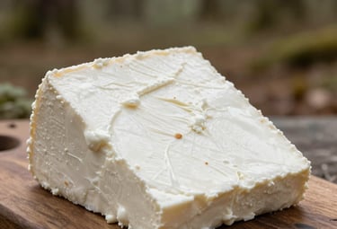 Minimalist food photography of three protein bars stacked neatly on a warm maize-colored wooden block. Natural side light creating soft shadows on a soft cream surface.