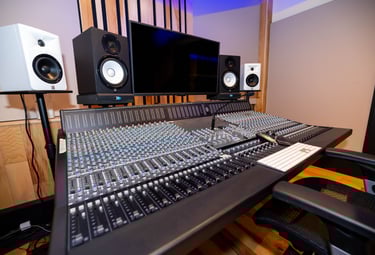 Mixing console in control room A