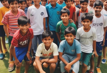 A group of diverse sports fans sharing stories over coffee in a cozy setting.