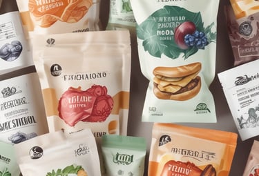 Industrial worker inspecting rolls of packaging film in a bright factory.